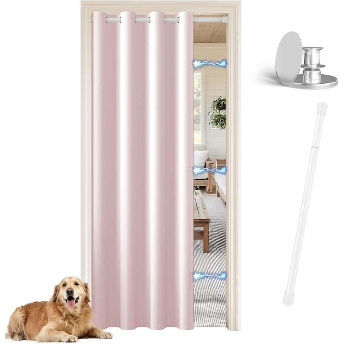 Rideau thermique magnétique blanc 132x195 cm - 32% de remise