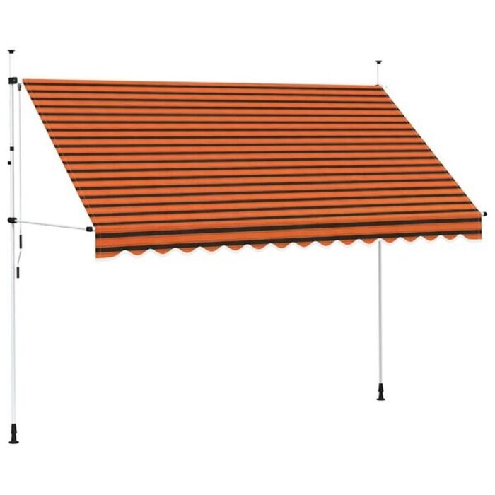 Store banne manuel rétractable 350 cm orange et marron - 35% de remise