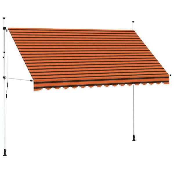Store banne manuel rétractable 350 cm orange et marron - 35% de remise