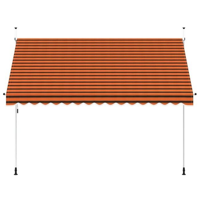 Store banne manuel rétractable 350 cm orange et marron - 35% de remise