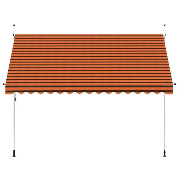 Store banne manuel rétractable 350 cm orange et marron - 35% de remise