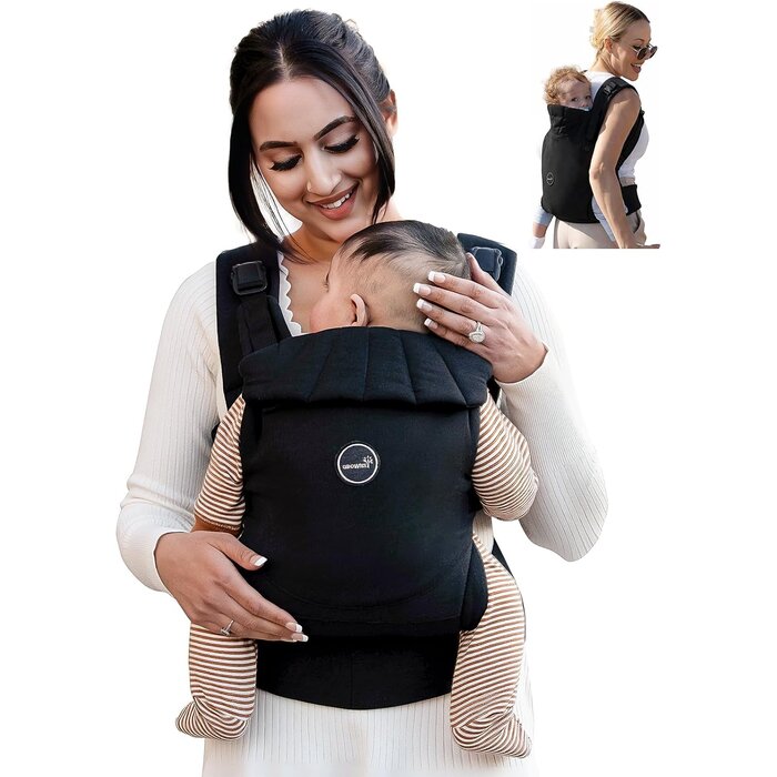 Porte-bébé physiologique ergonomique noir (3-18 kg) - 33% de remise