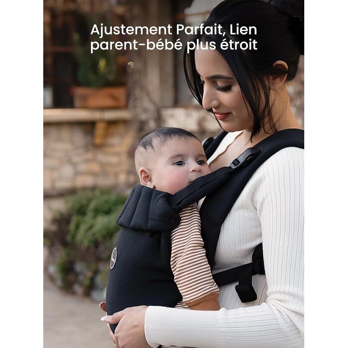 Porte-bébé physiologique ergonomique noir (3-18 kg) - 33% de remise
