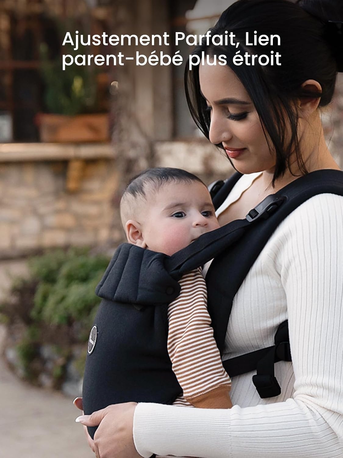 Porte-bébé physiologique ergonomique noir (3-18 kg) - 33% de remise