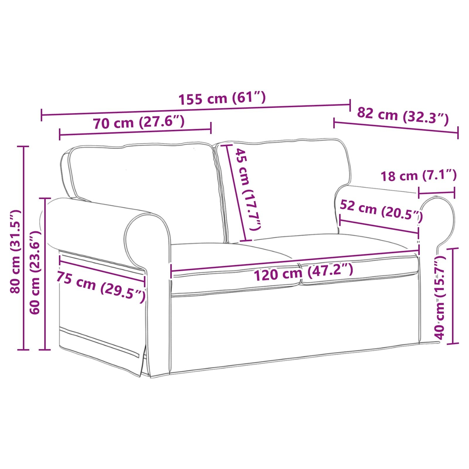 Canapé moderne gris foncé 155cm - 35% de remise