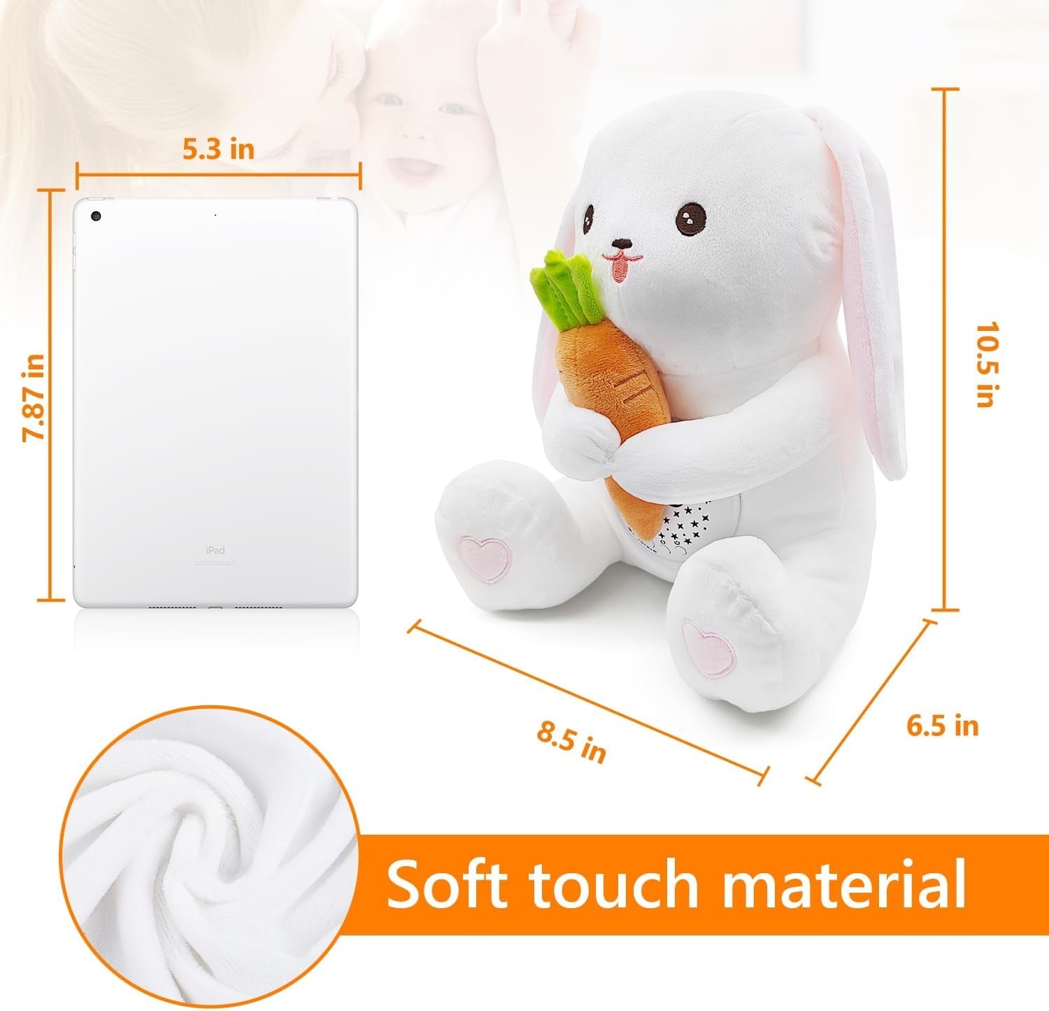 Veilleuse bébé projecteur d'étoiles Lapin - 32% de remise