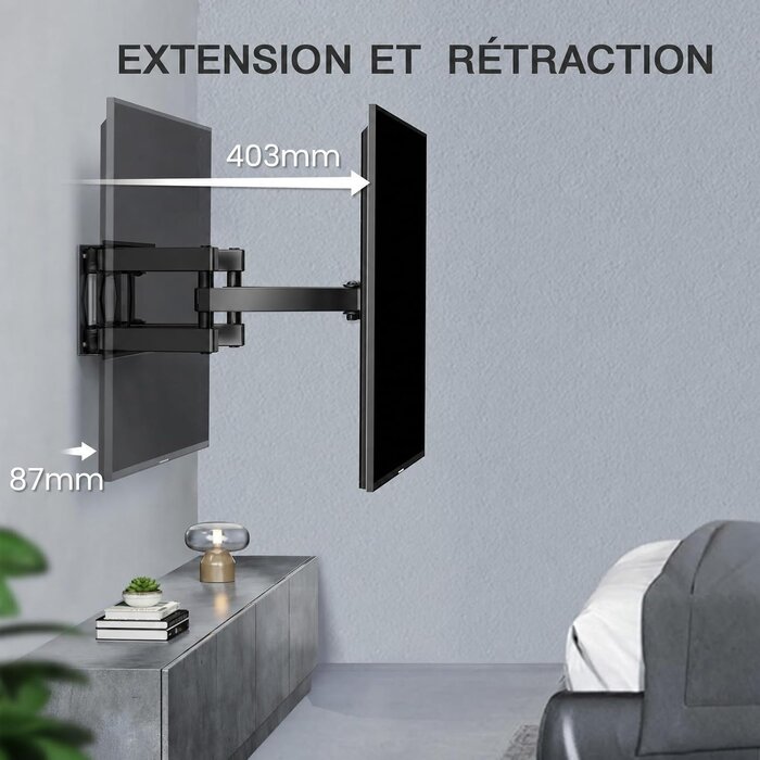 Support Mural TV Articulé 26-70 pouces - 32% de remise