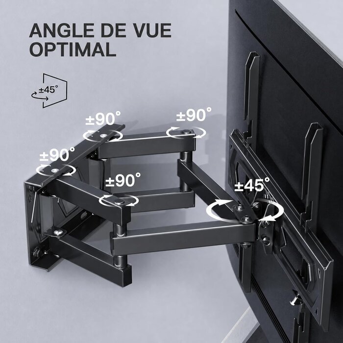 Support Mural TV Articulé 26-70 pouces - 32% de remise - Acier Robuste