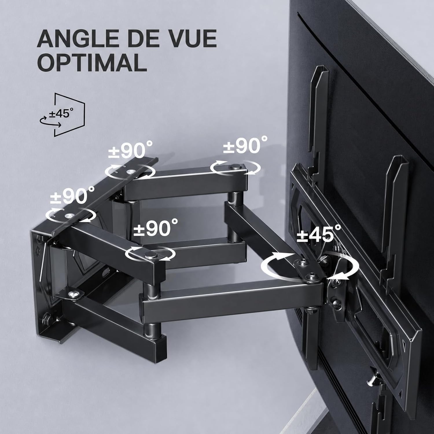 Support Mural TV Articulé 26-70 pouces - 32% de remise - Acier Robuste