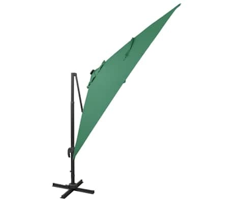 Parasol déporté LED 300 cm vert - 34% de remise