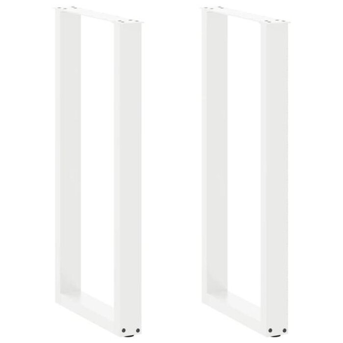Pieds de table de bar en U acier blanc 40x100 cm - 34% de remise