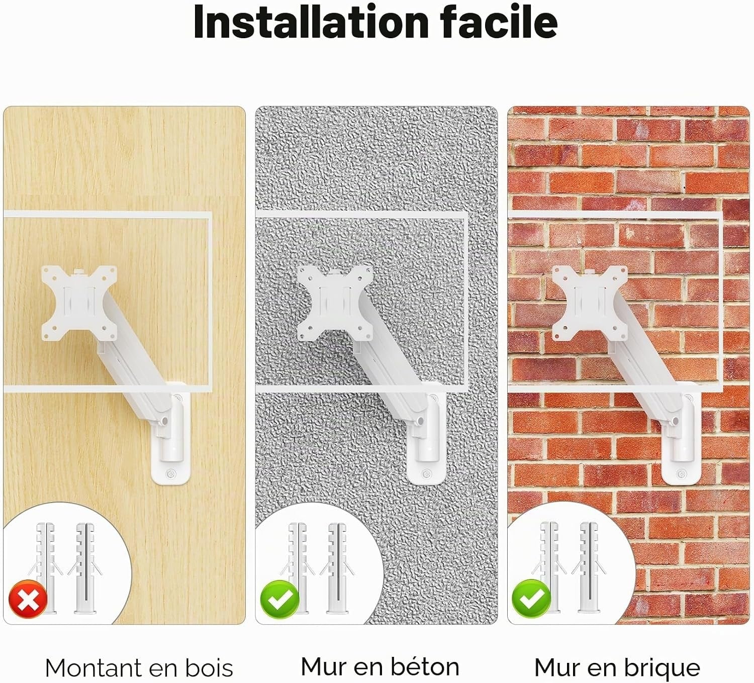 Bras articulé mural pour écran 13-32" - Blanc - 32% de remise