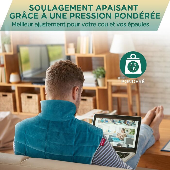Coussin chauffant lesté pour cou et épaules - 33% de remise