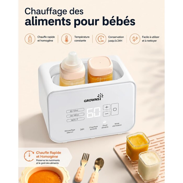 Chauffe-biberon et stérilisateur 8-en-1 - 33% de remise - Crème Blanc