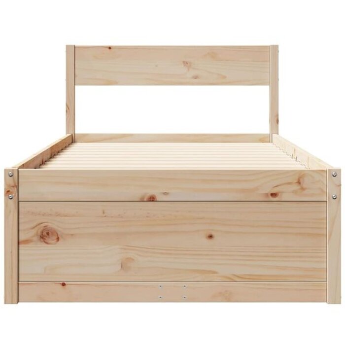 Lit 90x200 cm en pin massif avec tiroirs - 35% de remise