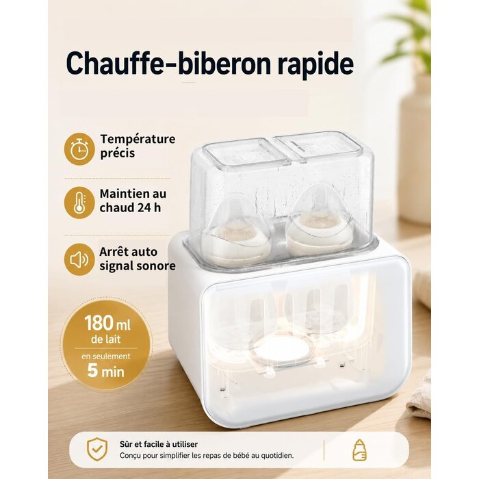 Chauffe-biberon et stérilisateur 8-en-1 Crème - 33% de remise