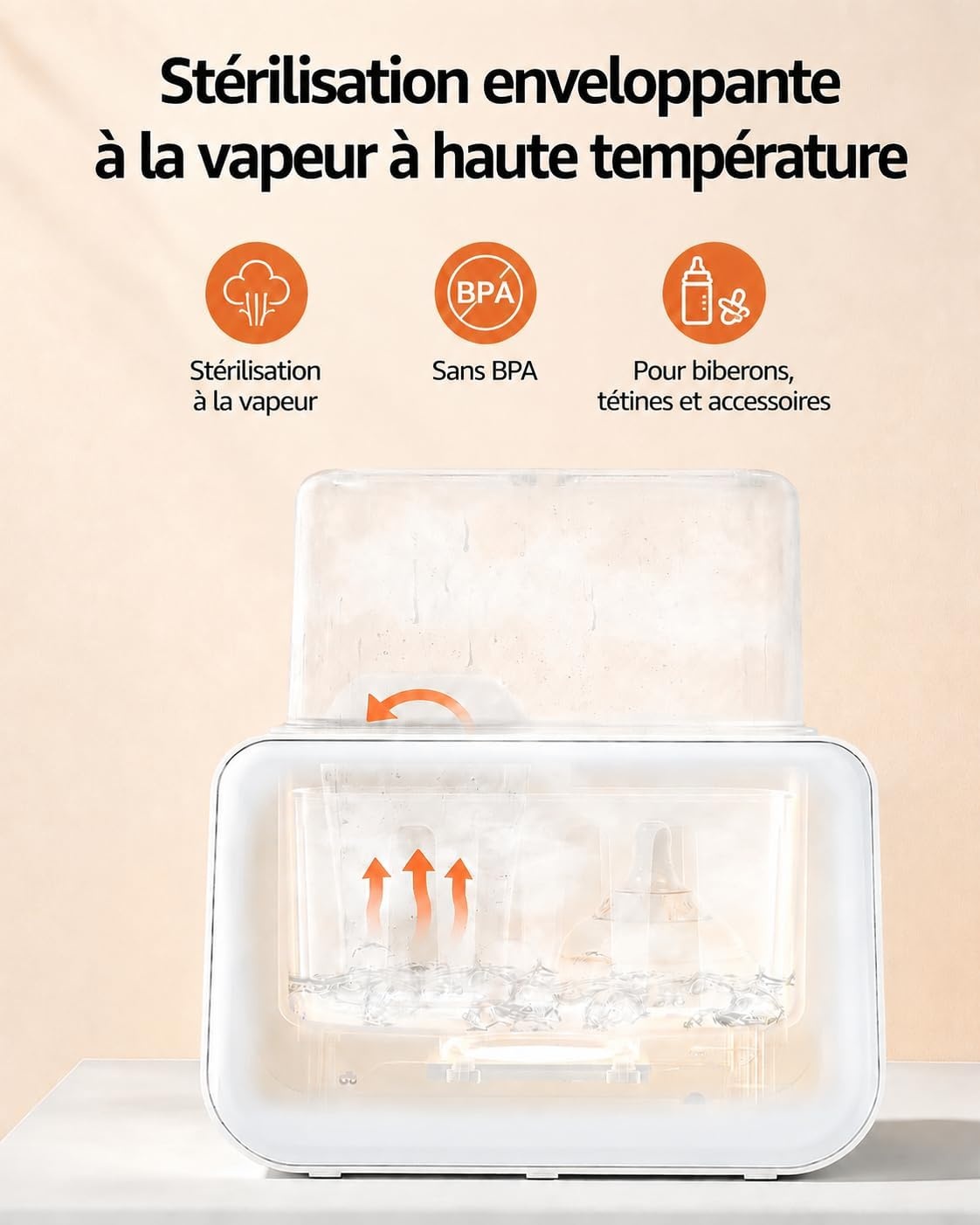 Chauffe-biberon et stérilisateur 8-en-1 Crème - 33% de remise