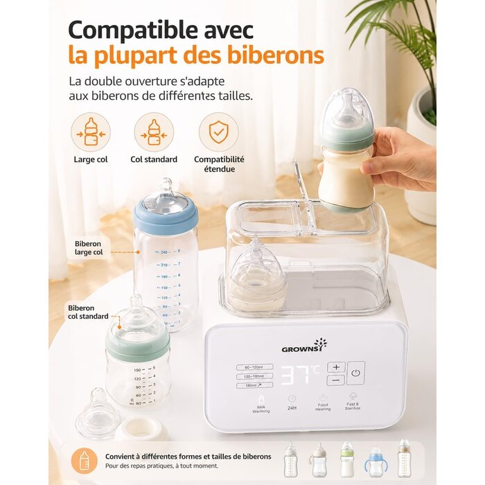 Chauffe-biberon et stérilisateur 8-en-1 Crème - 33% de remise