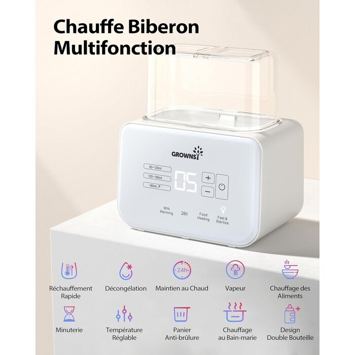 Chauffe-biberon et stérilisateur 8-en-1 Crème - 33% de remise