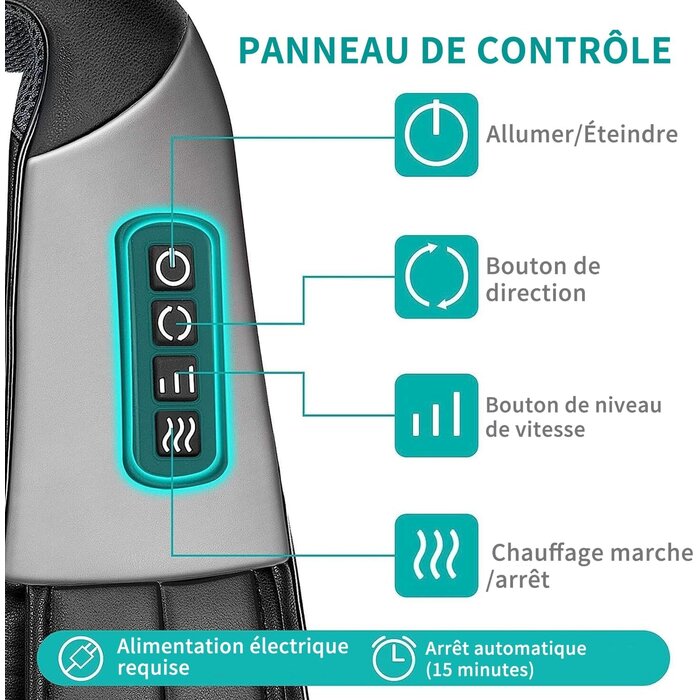 Appareil de massage Shiatsu chauffant - 33% de remise sur votre bien-être