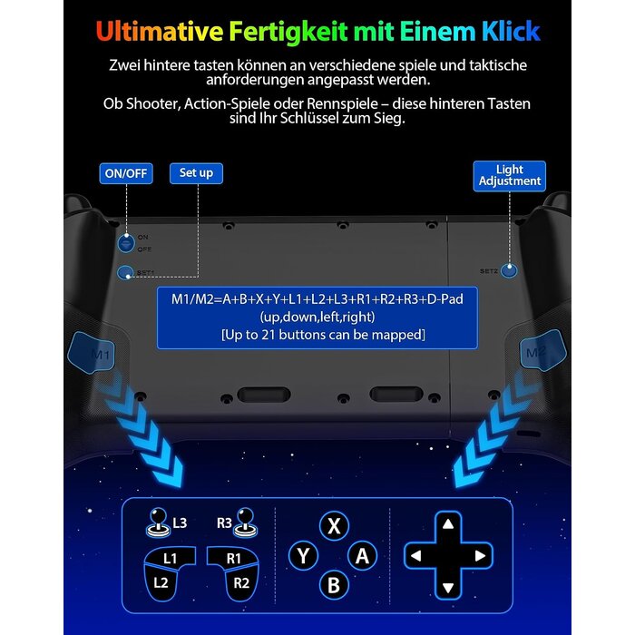 Manette sans fil RGB pour Switch, PC et Mobile - 32% de remise