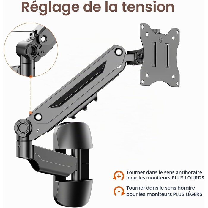 Support mural pour écran 17-42 pouces - Bras articulé - 33% de remise