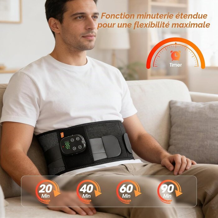 Ceinture lombaire massante chauffante 5000mAh - 32% de remise