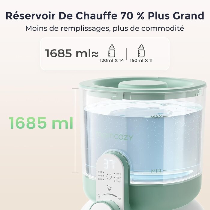 Préparateur de biberons 1,7L - 6 températures - 34% de remise