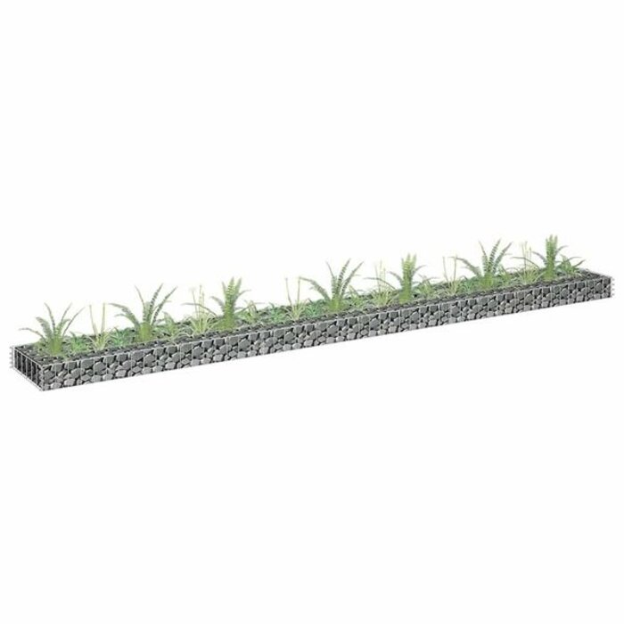 Jardinière en gabion surélevée 270x30x10 cm - 32% de remise