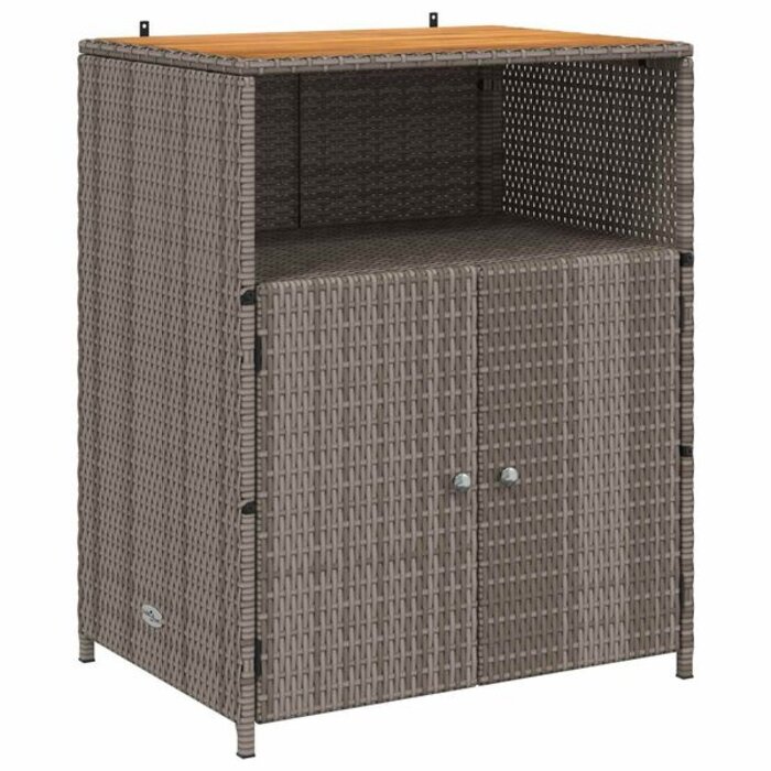 Armoire de jardin en rotin et acacia - 70x50x87cm - 35% de remise