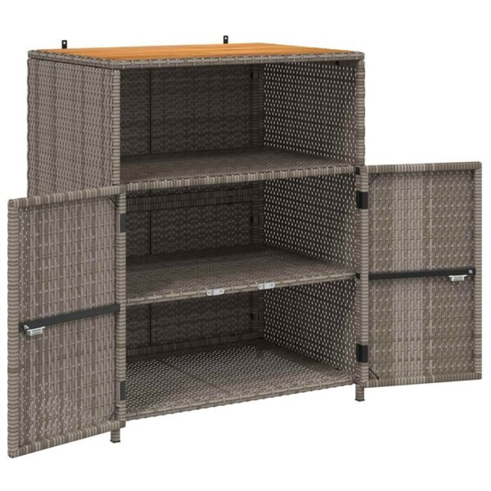 Armoire de jardin en rotin et acacia - 70x50x87cm - 35% de remise