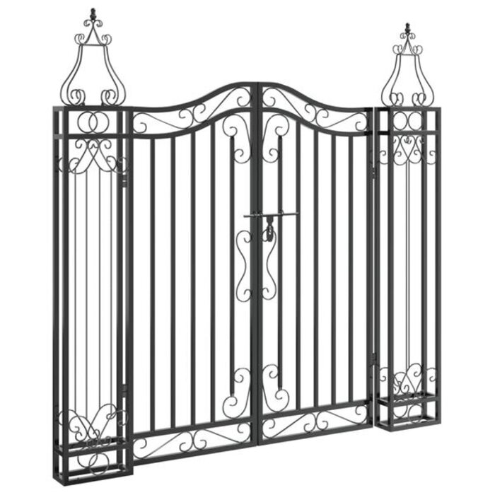 Portillon de jardin fer forgé noir 121x120 cm - 34% de remise