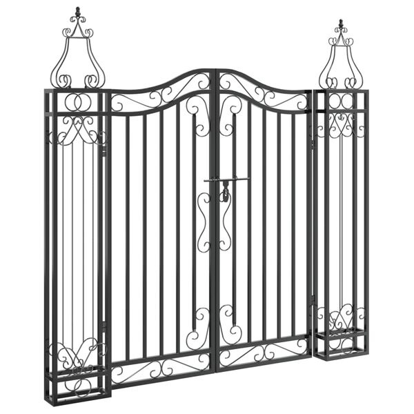 Portillon de jardin fer forgé noir 121x120 cm - 34% de remise