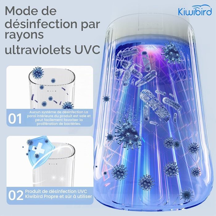 Hydropulseur sans fil UV-C 230ml - 1800 pulses - 29% de remise