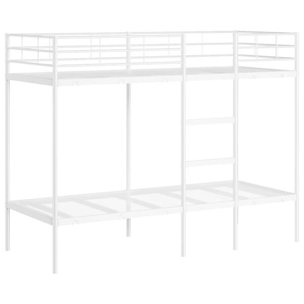 Lit superposé en acier blanc 75x190 cm - 35% de remise