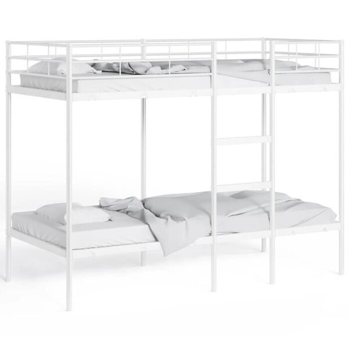 Lit superposé en acier blanc 75x190 cm - 35% de remise