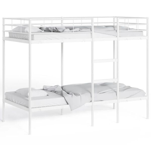 Lit superposé en acier blanc 75x190 cm - 35% de remise