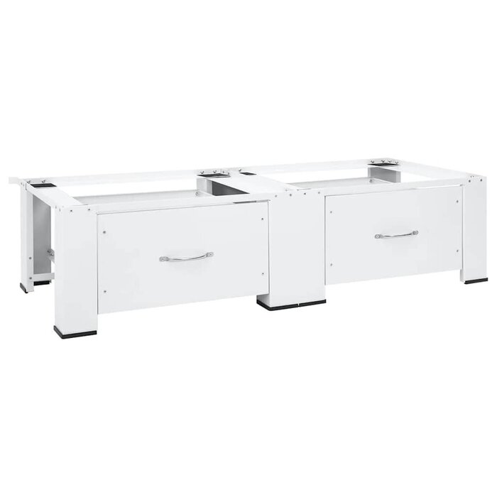 Socle pour lave-linge avec tiroirs - Acier blanc - 35% de remise