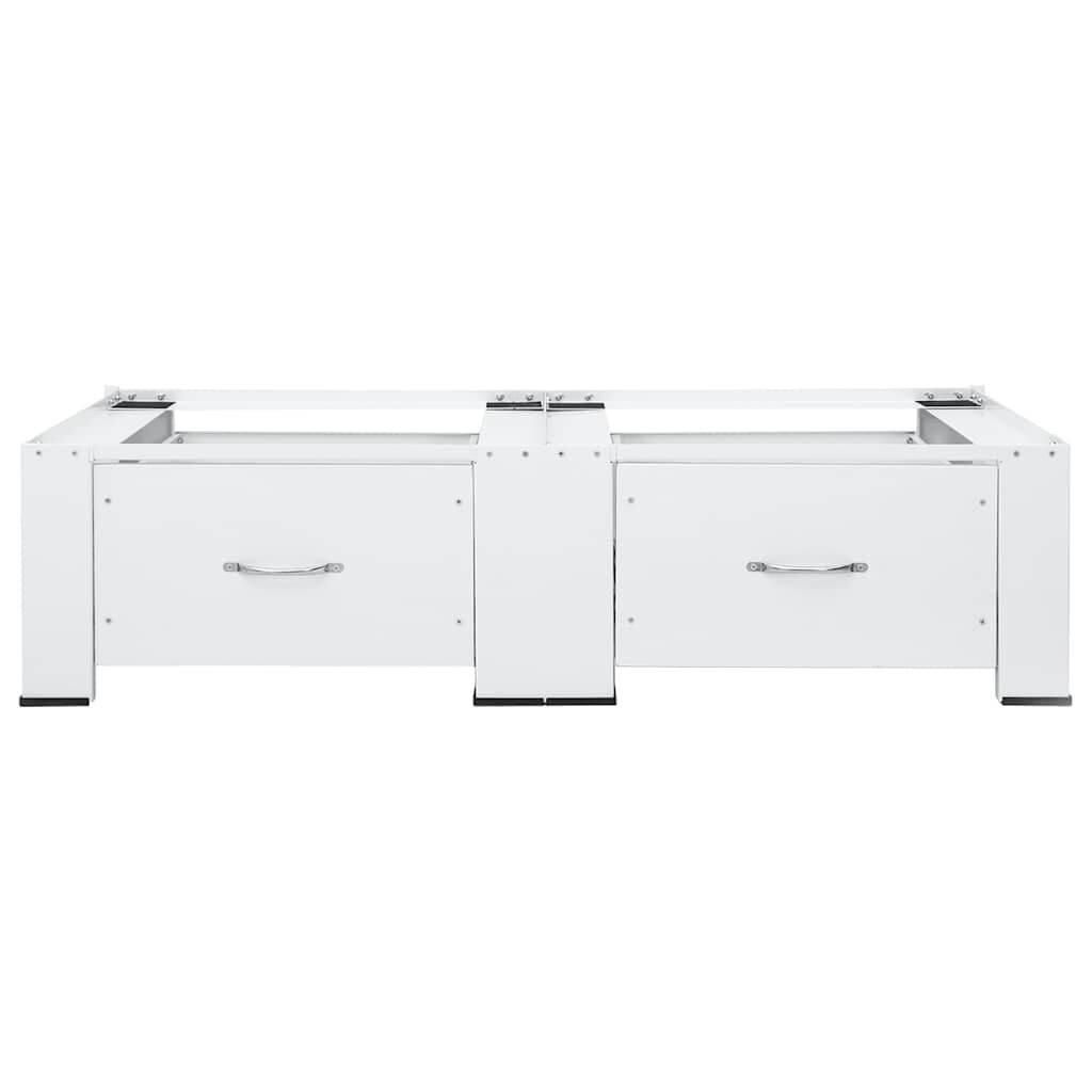 Socle pour lave-linge avec tiroirs - Acier blanc - 35% de remise