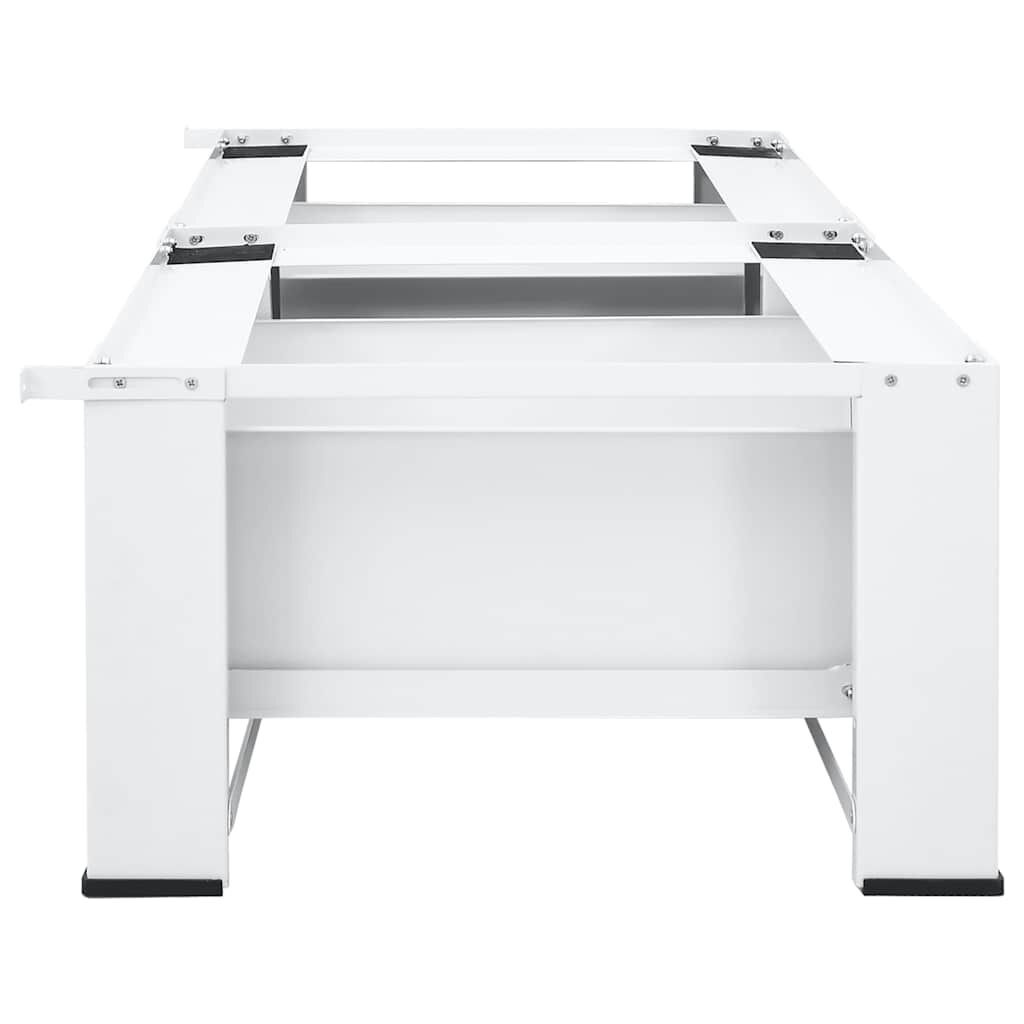 Socle pour lave-linge avec tiroirs - Acier blanc - 35% de remise