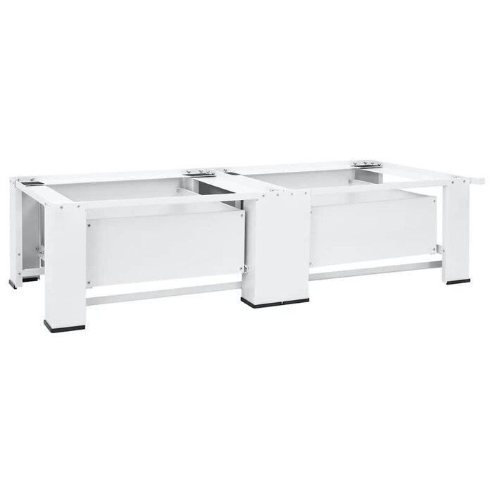 Socle pour lave-linge avec tiroirs - Acier blanc - 35% de remise
