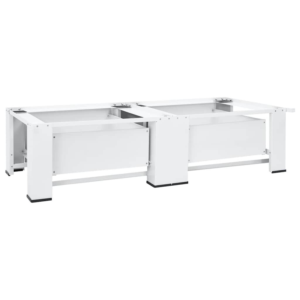 Socle pour lave-linge avec tiroirs - Acier blanc - 35% de remise