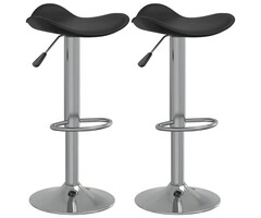 Vidaxl Lot de 2 tabourets de bar réglables en similicuir noir - 52% de remise