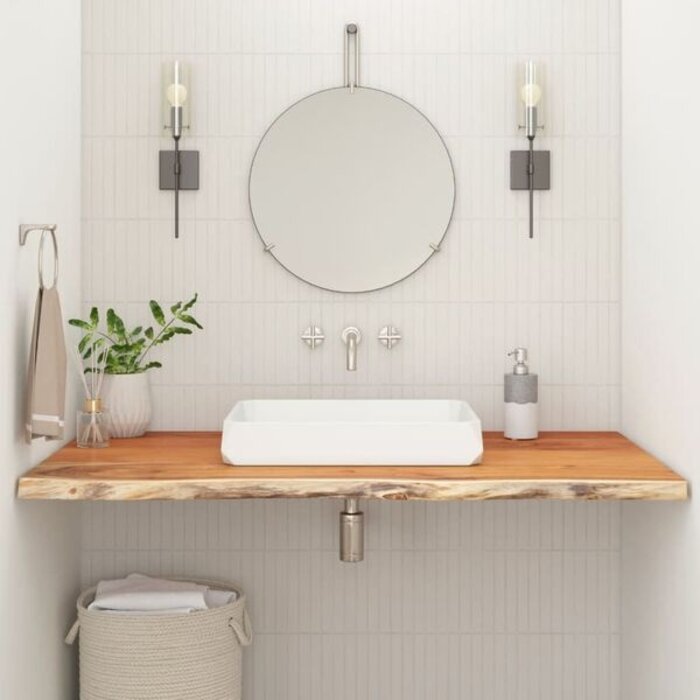 Plateau de lavabo en bois d'acacia 120x60cm - 35% de remise