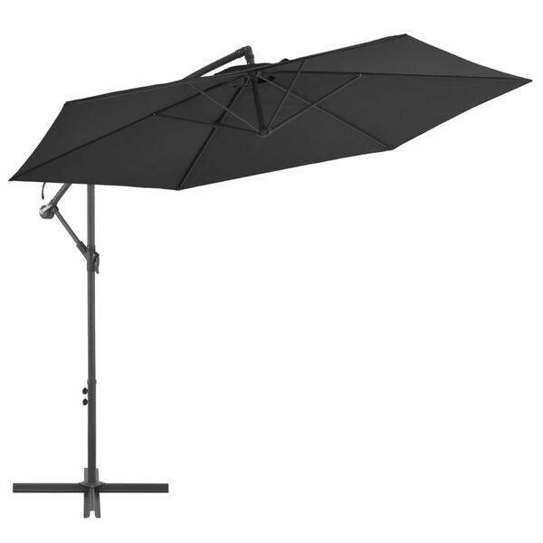Parasol déporté 300 cm noir - Mât aluminium - 29% de remise
