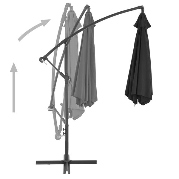 Parasol déporté 300 cm noir - Mât aluminium - 29% de remise