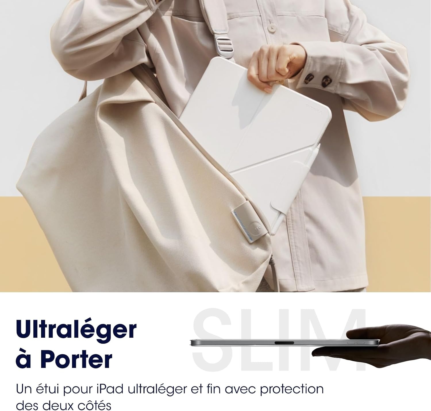 Étui magnétique pour iPad Air 13" & Pro 12.9" - Blanc - 77% de remise