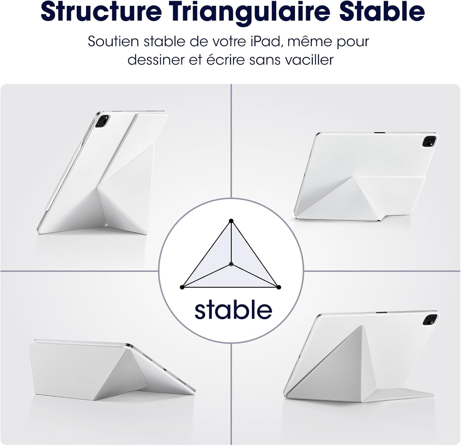 Étui magnétique pour iPad Air 13" & Pro 12.9" - Blanc - 77% de remise