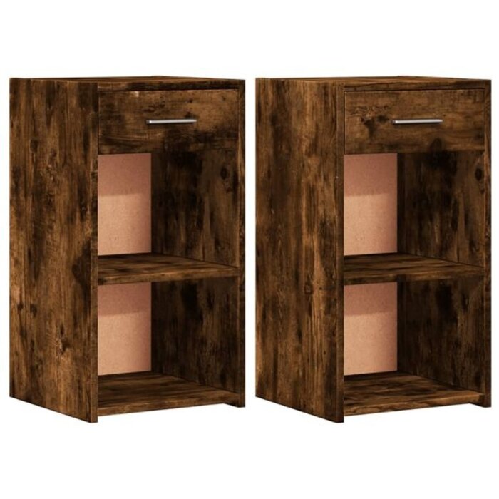 Lot de 2 tables de chevet chêne fumé - 34% de remise
