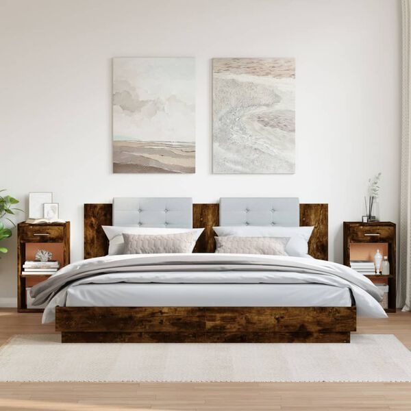 Lot de 2 tables de chevet chêne fumé - 34% de remise